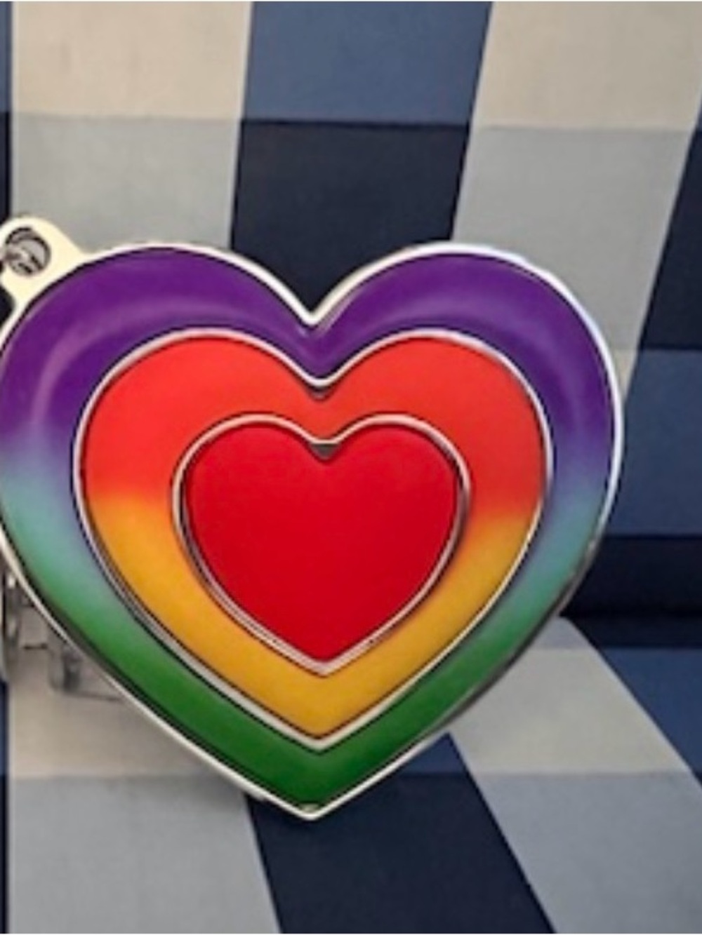Bath & Body Works Rainbow Heart PocketBac Holder Keychain New NWT